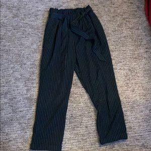 Black and white paper bag pants